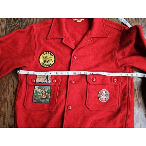 Vintage Boy Scouts of America Jacket 553 Mens 38 Red Wool 60s 70s W/ Badges - Picture 7 of 12